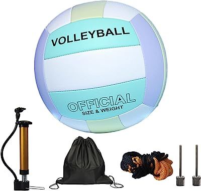 Volleyball Official Size 5, Volleyball Kit, Volleyballs, Soft Volleyball Beach Volleyball Pool Volleyball for Indoor Outdoor Beach, Training Equipment Volleyball Training, Competition, Gym