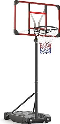 Yohood Kids Basketball Hoop Outdoor 4.82-8.53ft Adjustable, Portable Basketball Hoops & Goals for Kids/Teenagers/Youth in Backyard/Driveway/Indoor, with Enlarged Base and PC Backboard