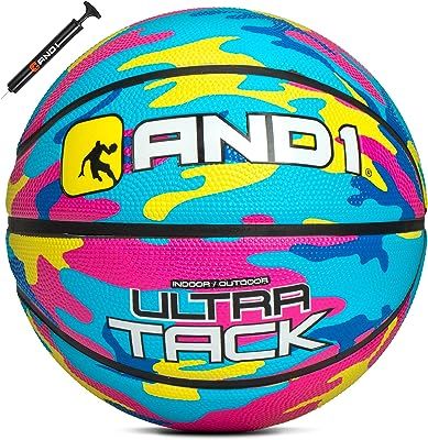 AND1 Ultra Grip Basketball: Official Regulation Size 7 (29.5 inches) Rubber Basketball - Deep Channel Construction Streetball, Made for Indoor Outdoor Basketball Games